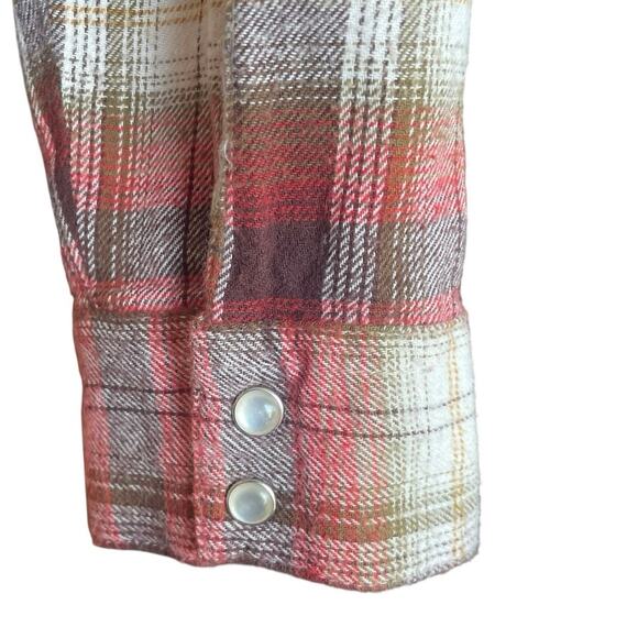 VTG Wrangler Wrancher Plaid Flannel Pearl Snap Shirt Womens XL Western Cowgirl - Picture 5 of 8